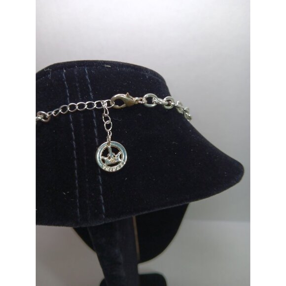 Vtg Crown Trifari Silver Tone Chunky Large Chain Link Textured Necklace Earrings - Picture 4 of 6